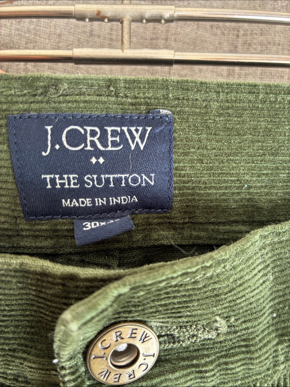 J. Crew Men’s Dark Olive Corduroy Pants 30x30 - Picture 3 of 4
